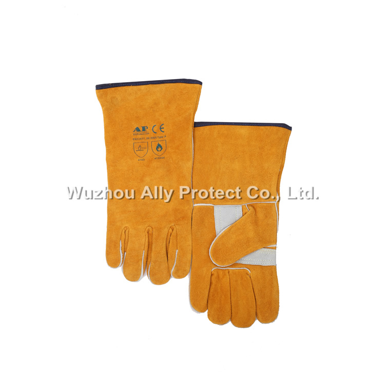 AP-2008 Golden Patched Palm Welding Gloves