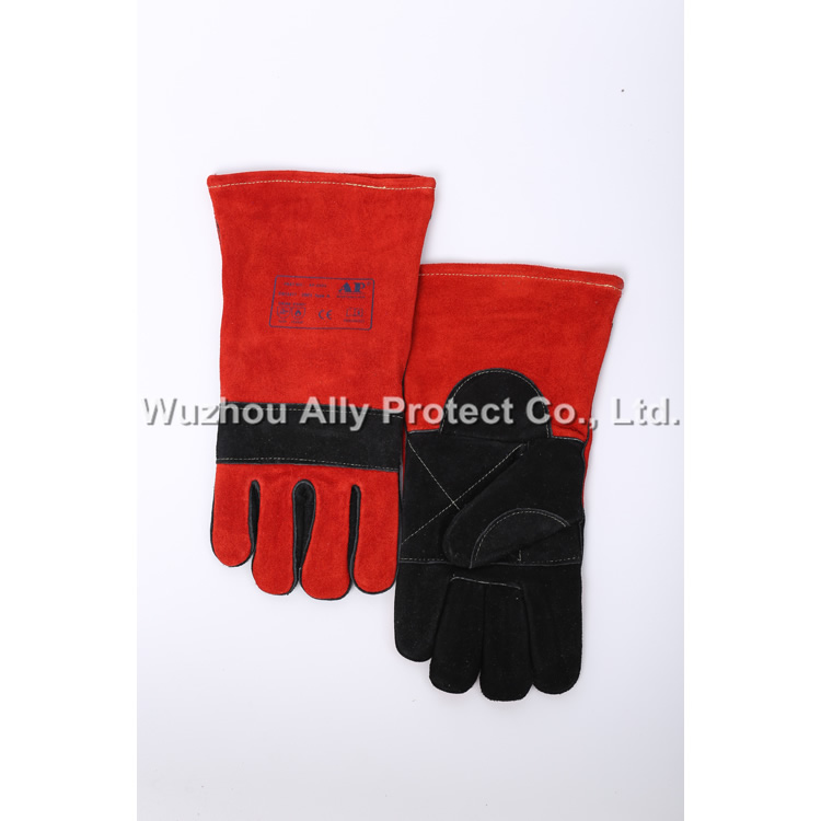 AP-0505 Red & Back Leather Welding Gloves 